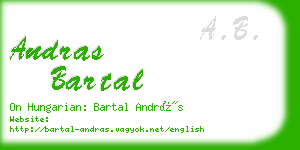 andras bartal business card